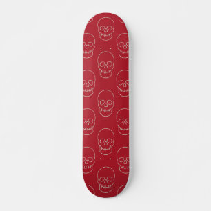 Skateboard Calavera - Rojo Sangre y Blanco Hueso