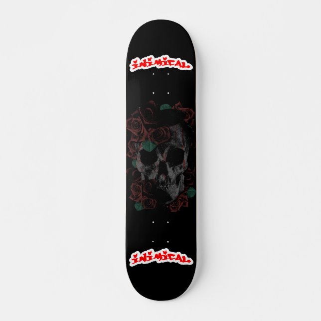 Skateboard Calavera Rosa hostil (Anverso )