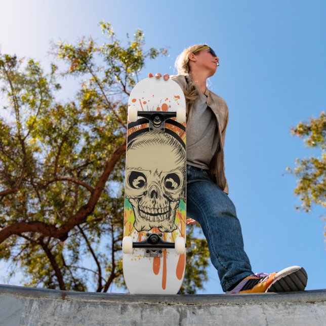 Skateboard Calavera salpicada (Exterior 1)