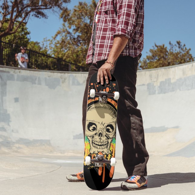 Skateboard Calavera salpicada (Exterior 2)
