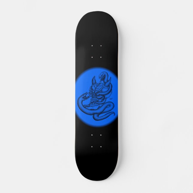 Skateboard Calavera - Teufelschädel mit Schlange (Anverso)