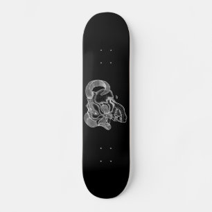 Skateboard Calavera - Teufelschädel schwarz weiß Zeichnung