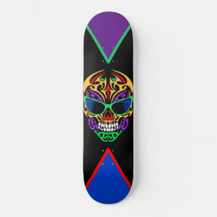 Skateboard Calavera tribal
