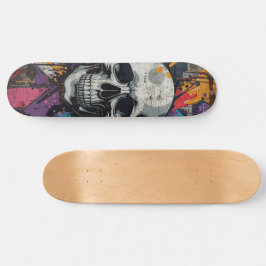 Skateboard Calavera vívida Graffiti urbano