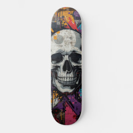 Skateboard Calavera vívida Graffiti urbano