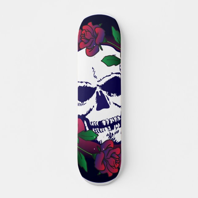 Skateboard Calavera y Rosas (Anverso )