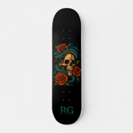 Skateboard Calavera y serpiente con monograma