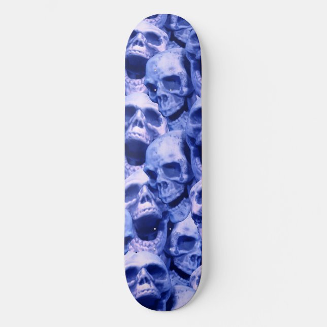 Skateboard Calaveras azules oscuras (Anverso)