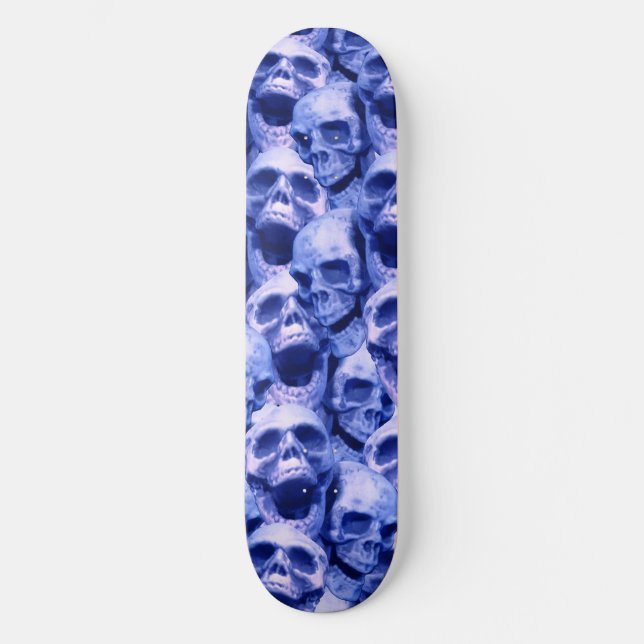 Skateboard Calaveras azules oscuras (Anverso)