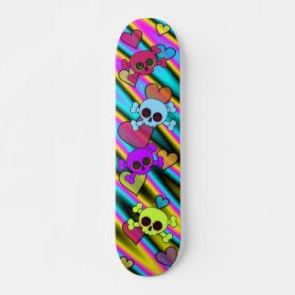 Skateboard Calaveras con corazón