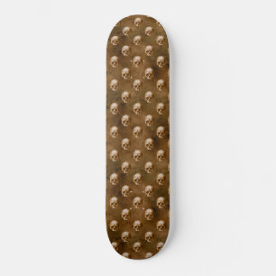 Skateboard Calaveras de cobre góticas Fondo de cobre