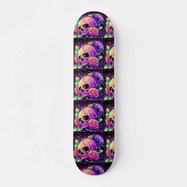 Skateboard Calaveras de la noche (Anverso )