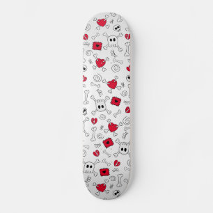 Skateboard Calaveras, huesos y corazones rotos