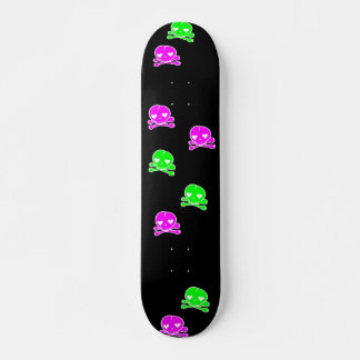 Skateboard Calaveras Kawaii Goth Lolita Negro Rosa Verde