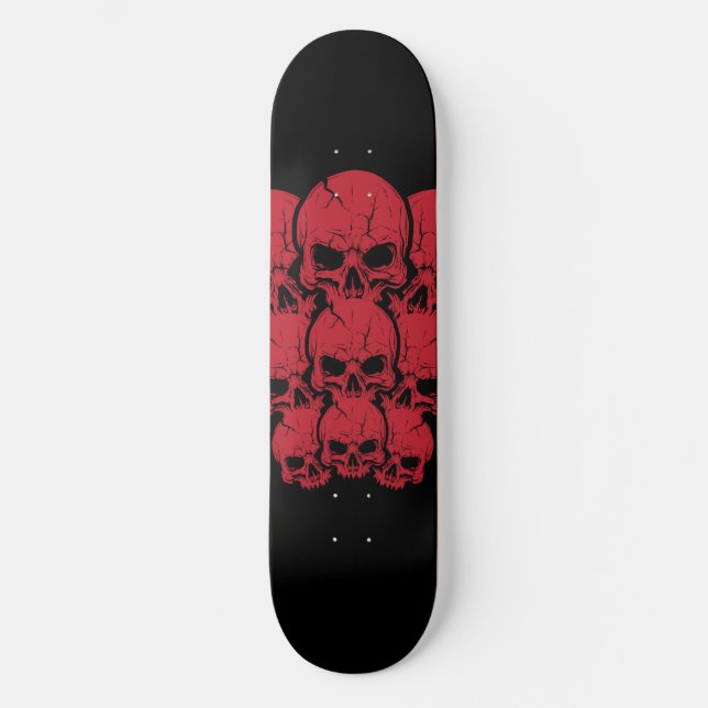 Skateboard Calaveras rojas (Anverso)