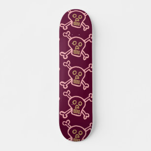 SKATEBOARD CALAVERAS ROSAS Y NIÑAS DE HUESOS CRUZADOS PATINET