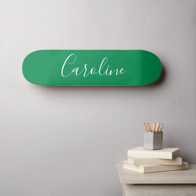 Skateboard Caligrafía de Moda personalizada Kelly Green (Arte de pared (horz))