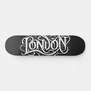 Skateboard Caligrafía Metalizado pesada de Londres - Metalhea