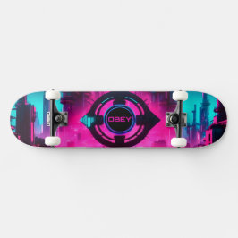 Skateboard Calle de ropa urbana cyberpunk neon ciudad de cien