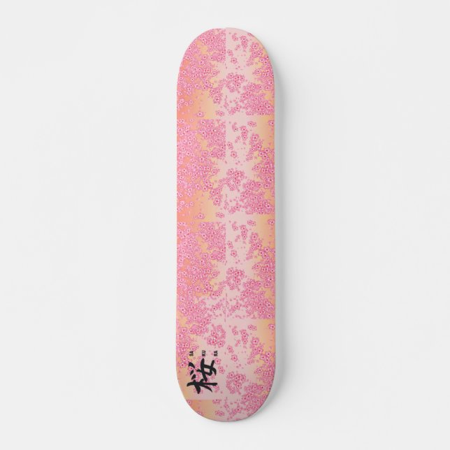 Skateboard Calligrafía kanji japonesa Sakura (Anverso )