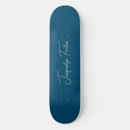 Skateboard Calligrafía Minimalista elegante de la llanura azu