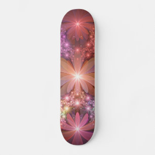 Skateboard Cama De Flores Coloridas Brillantes Resumen Arte F