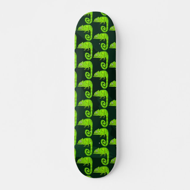 Skateboard Camaleón lindo verde (Anverso )