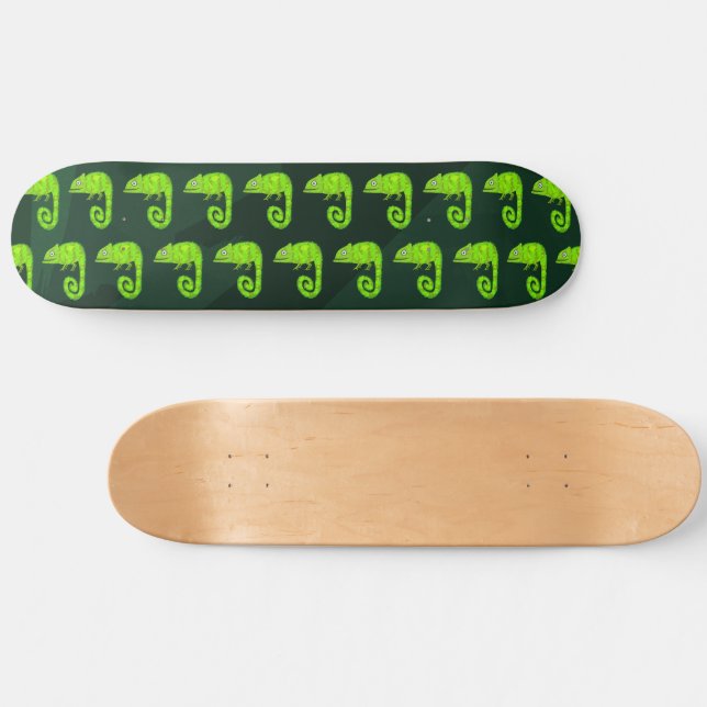 Skateboard Camaleón verde lindo (Horz)