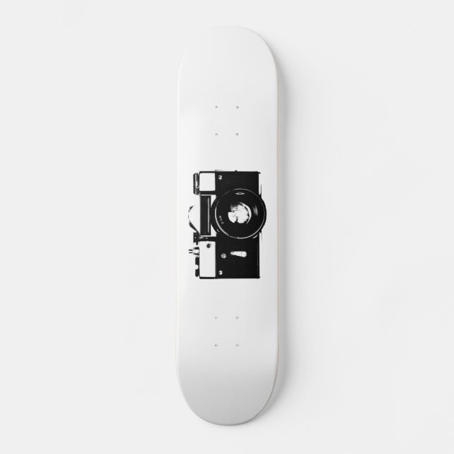 Skateboard Cámara monocromática retra vieja de SLR (Anverso)