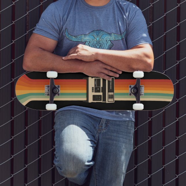 Skateboard Cámara Retro con Impresión de Arcoíris (Exterior 3)