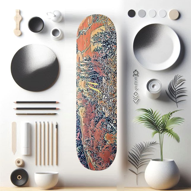 Skateboard Caminos de paisajes de Naranja de otoño con vistas (Bird’s Eye View Fiery Orange Fall Scenery Pathways Skateboard)