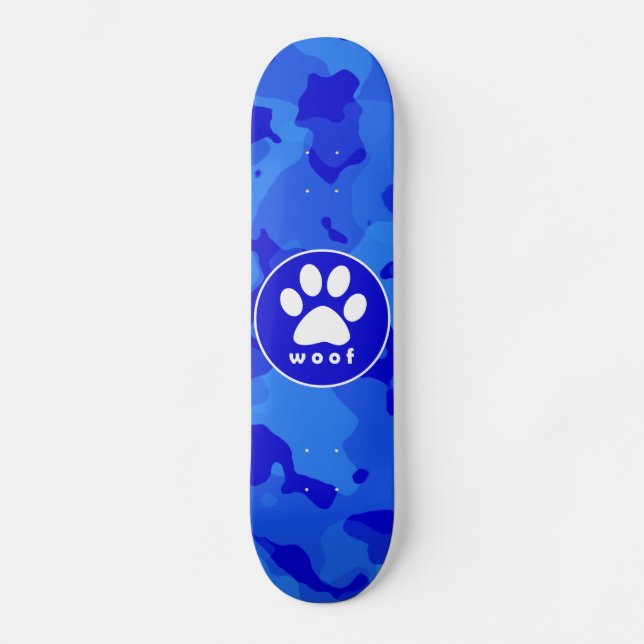 Skateboard Camo azul; impresión de trazo (Anverso)