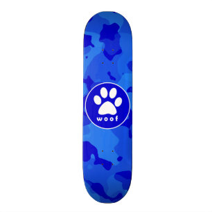 Skateboard Camo azul; impresión de trazo