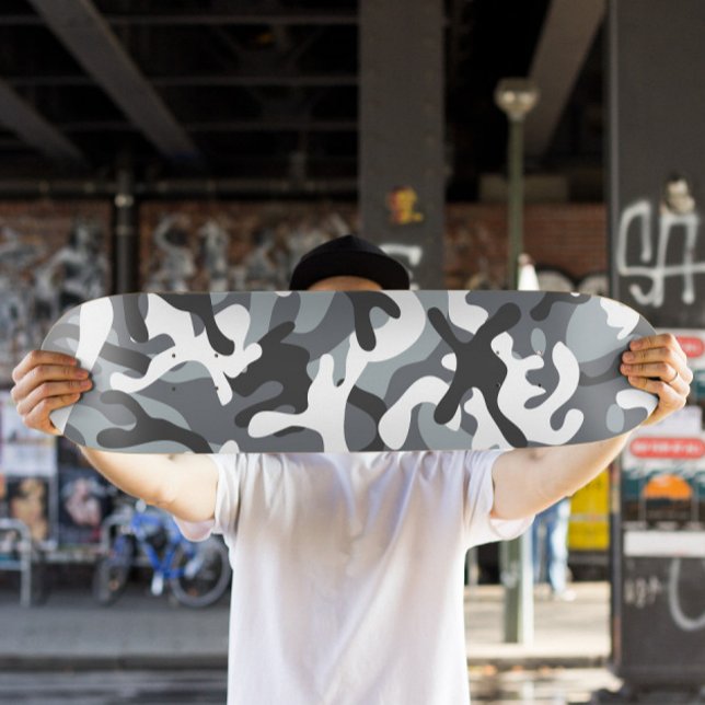 Skateboard Camo Snow | Skateboard de Camo (Gray Camo Skateboard Deck)
