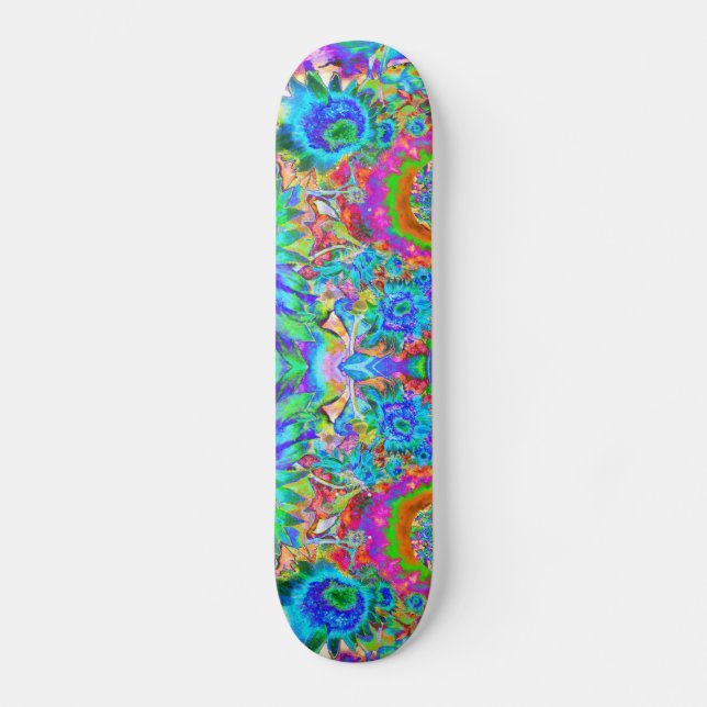 Skateboard Campos de girasol para siempre - azul (Anverso)