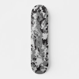 Skateboard Camuflaje de Digitaces blanco y negro