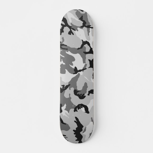 Skateboard Camuflaje del negro del blanco gris (Anverso )