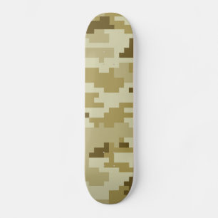 Skateboard Camuflaje digital del desierto Pixel de 8 bits / C