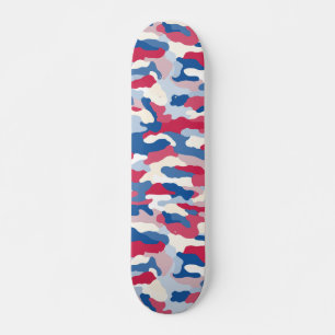 Skateboard Camuflaje rojo blanco y azul