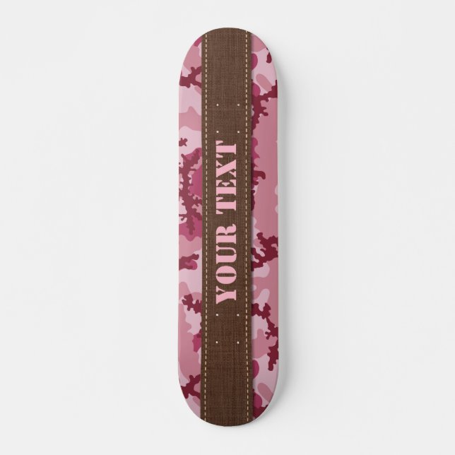 Skateboard Camuflaje rosa (Anverso )