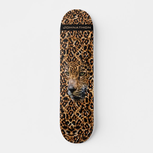 Skateboard Camuflaje salvaje exótico del gato de Brown de la (Anverso )