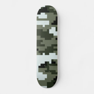 Skateboard Camuflaje Urbano Digital Pixel de 8 bits / Camo