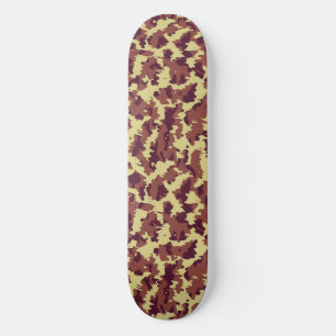Skateboard Camuflaje vívido doodle retro negro y rojo sin cos
