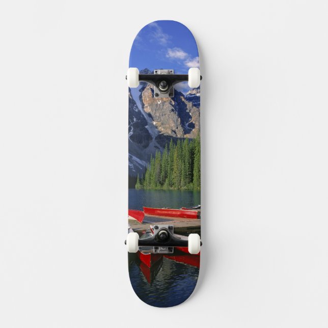 Skateboard Canadá, Alberta, lago Moraine. Cañones rojos esper (Anverso)
