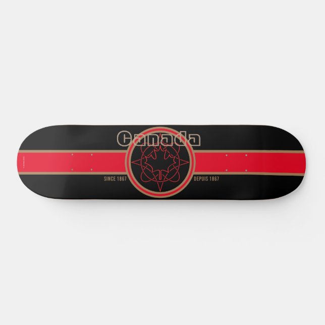 Skateboard Canadá Desde 1867 (Negro) (Horz)