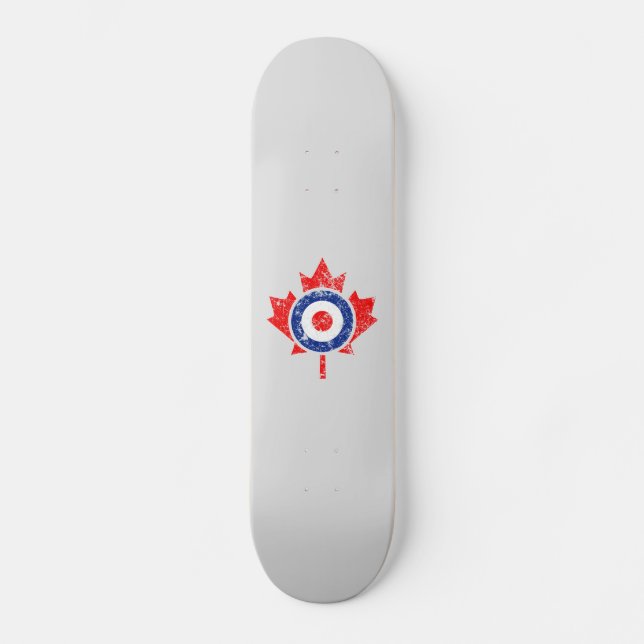 Skateboard Canadiense Maple Leaf Roundel Grunge Mod CANADA (Anverso)