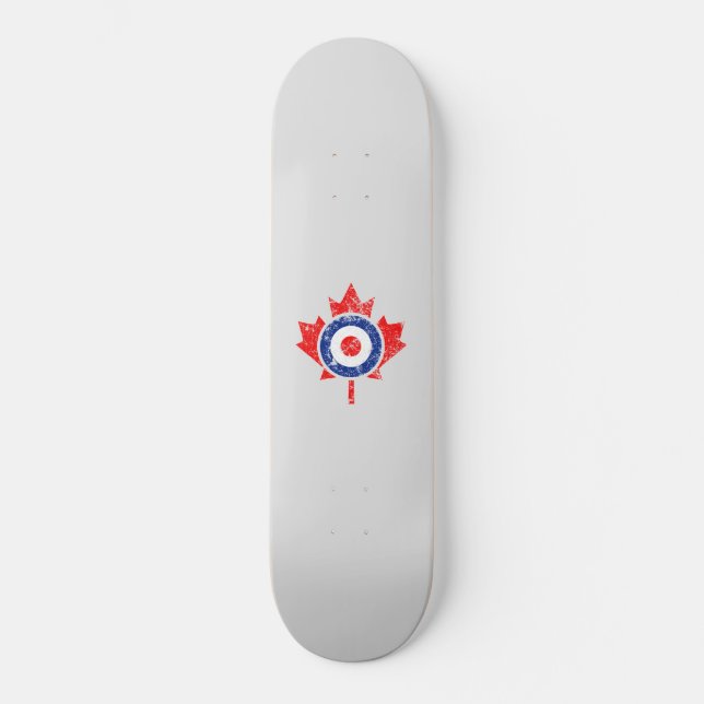Skateboard Canadiense Maple Leaf Roundel Grunge Mod CANADA (Anverso)