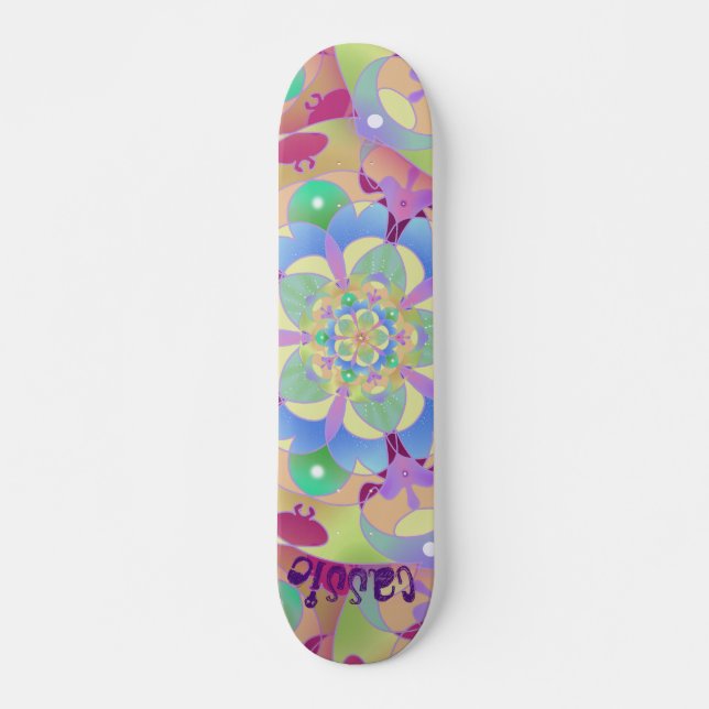 Skateboard Canción arcoiris Mandala  (Anverso )