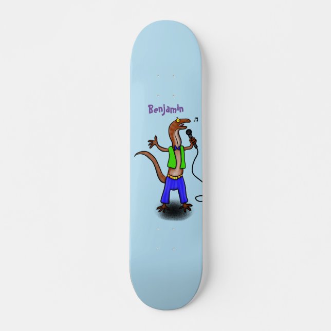 Skateboard Canto gracioso de lagarto con personalizado de mic (Anverso )