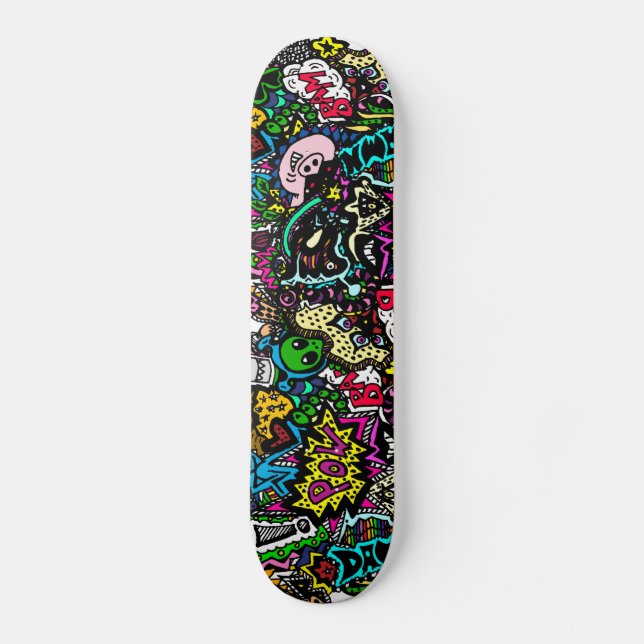 Skateboard Caos en tablero del color (Anverso)
